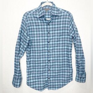 Peter Millar Crown Sport Grohl Performance Plaid Soft Size Small Blue